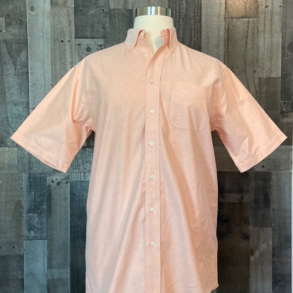 Men’s L.L. Bean peach button up shirt size 16 tall preppy coastal euro summer - Picture 6 of 11